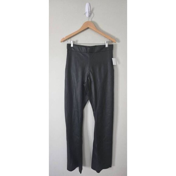 Blank NYC Vegan Leather Leggings Size Medium Black Mini Boot Cut NEW - Picture 2 of 7